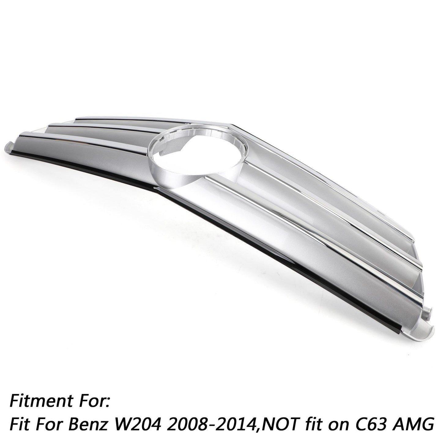 Griglia paraurti anteriore Fit Benz Classe C W204 W/LED Emblem C300/C350 2008-2014 Chrome Generico