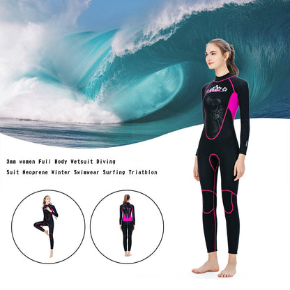 Muta da sub in neoprene da donna 3MM Muta da sub da surf Completo da snorkeling per lo snorkeling Triathlon
