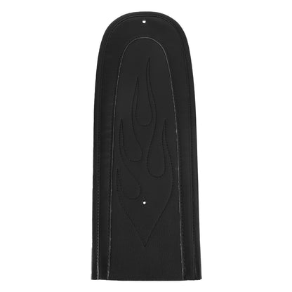 Bavaglino parafango per sedile posteriore in pelle PU con cuciture a fiamma nera adatto per Dyna Super Glide Generico