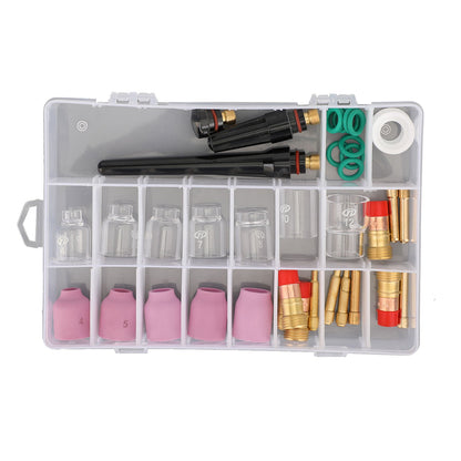 40Pcs TIG Welding Torch Stubby Gas Lens Kit tazza in vetro Pyrex per WP-17/18/26