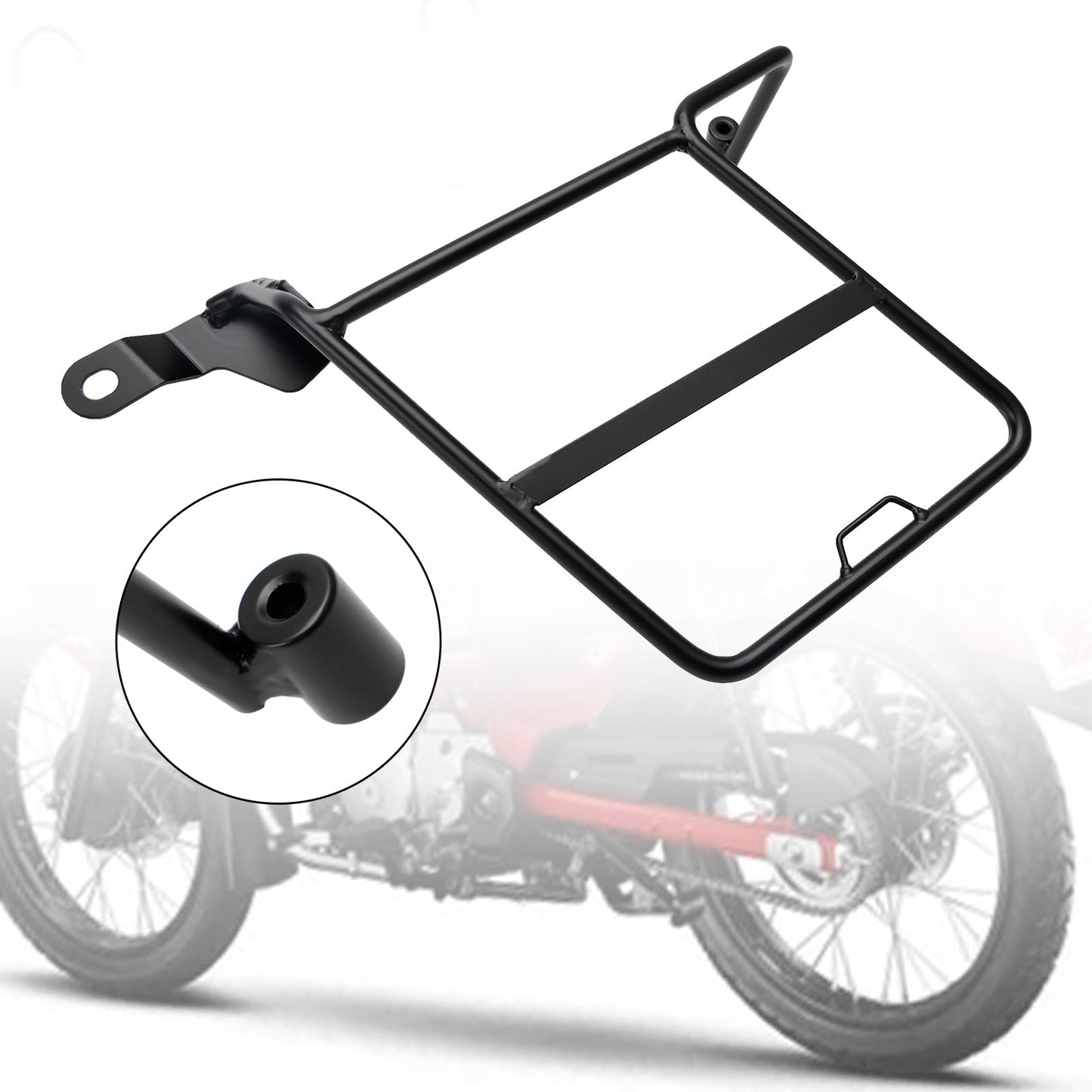 Staffa di montaggio per borsa laterale Honda Ct125 Hunter Cub Trail nera sinistra