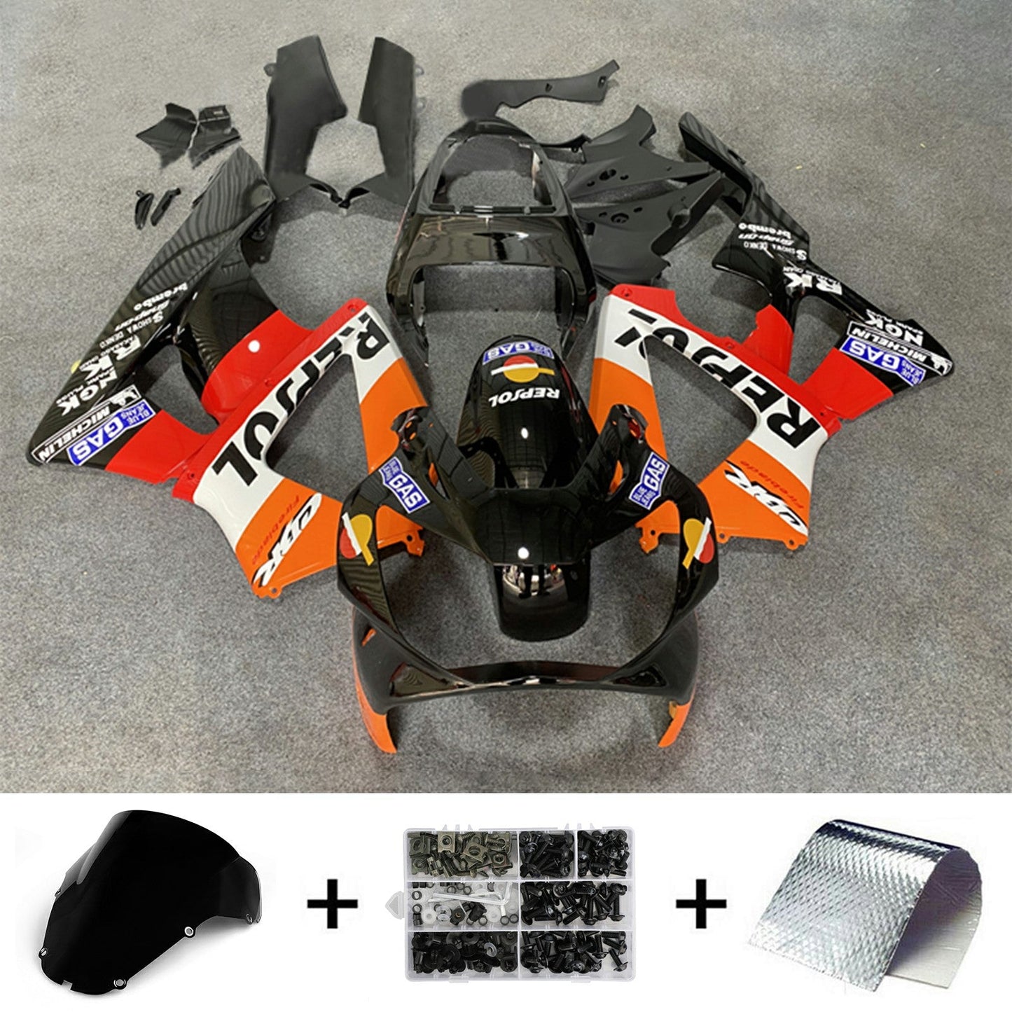 Amotopart Honda CBR929RR 2000-2001 Kit carena Carrozzeria Plastica ABS