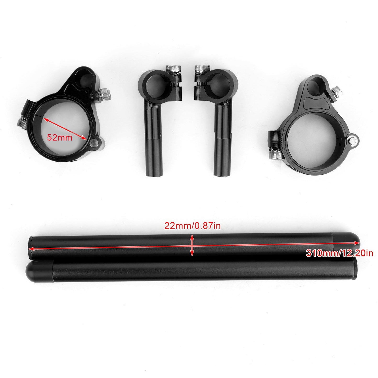 Kit manubrio forcella tubo forcella girevole universale regolabile CNC 52mm Generico