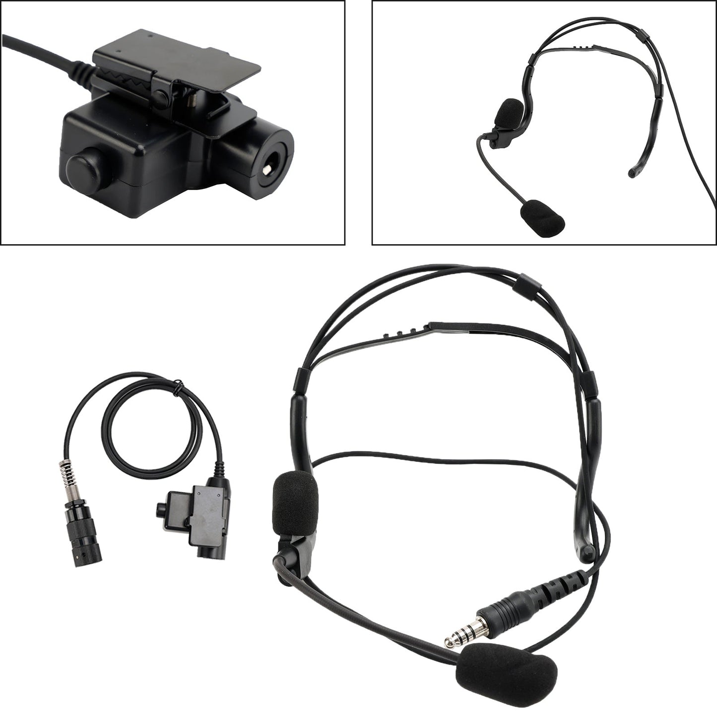 7.1-C8 Cuffie tattiche con presa per montaggio posteriore a 6 pin U94 PTT per PRC148 PRC152 U329