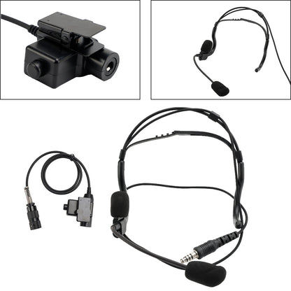 7.1-C8 Cuffie tattiche con presa per montaggio posteriore a 6 pin U94 PTT per PRC148 PRC152 U329