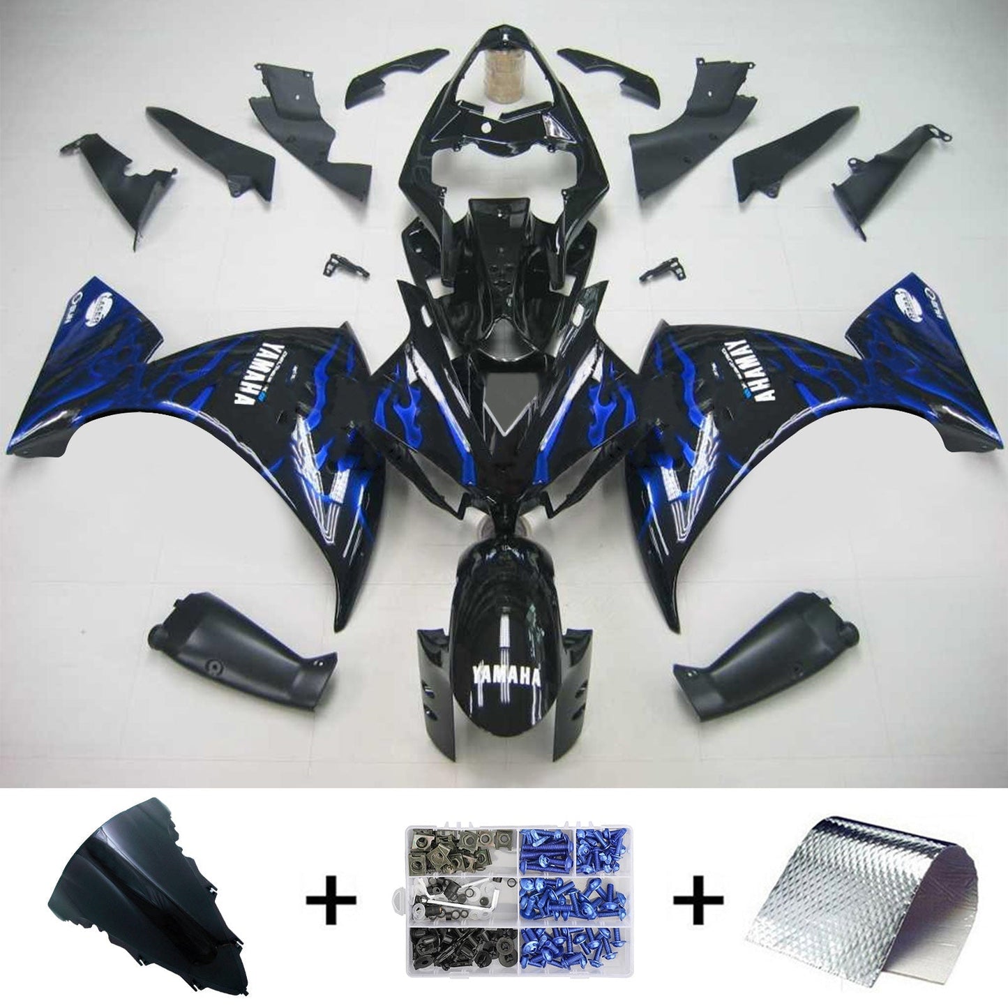 Amotopart Yamaha 2012-2014 YZF 1000 R1 Kit di rivestimento nero