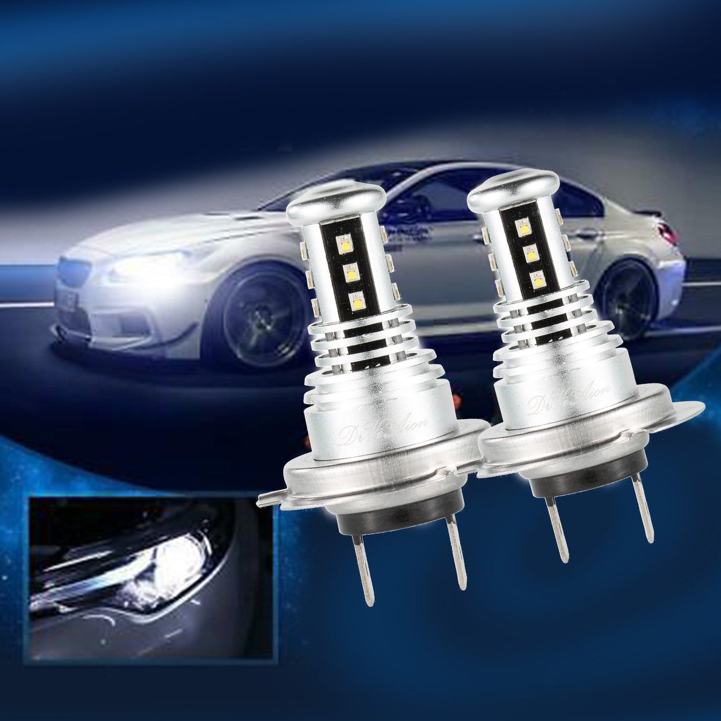 Faro LED 6000K 2000W 300000LM Lampadine Anabbaglianti Alta Potenza Generico
