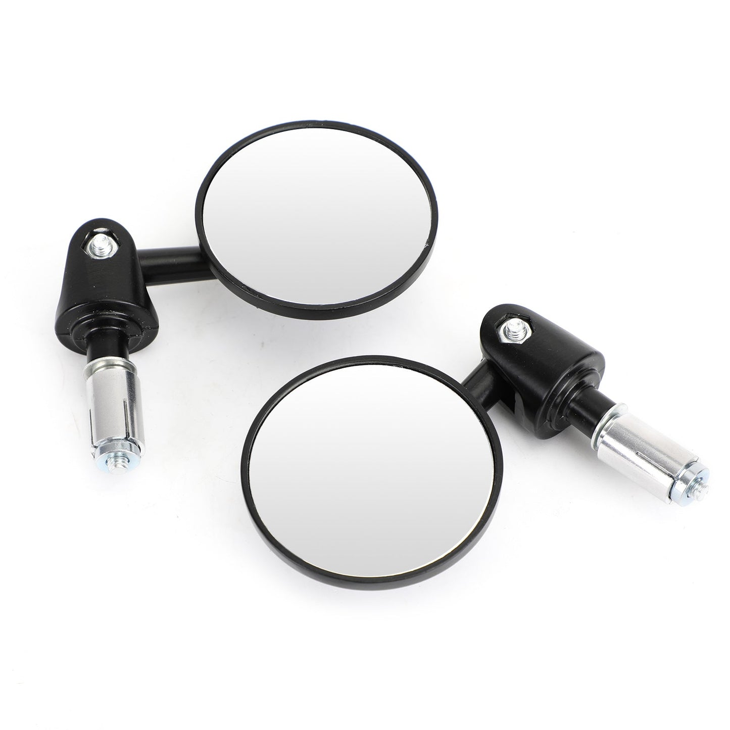 Specchietti retrovisori manubrio regolabili da 22 mm, neri, specchio CONVEX da 73 mm, ID moto 16-18 mm generici