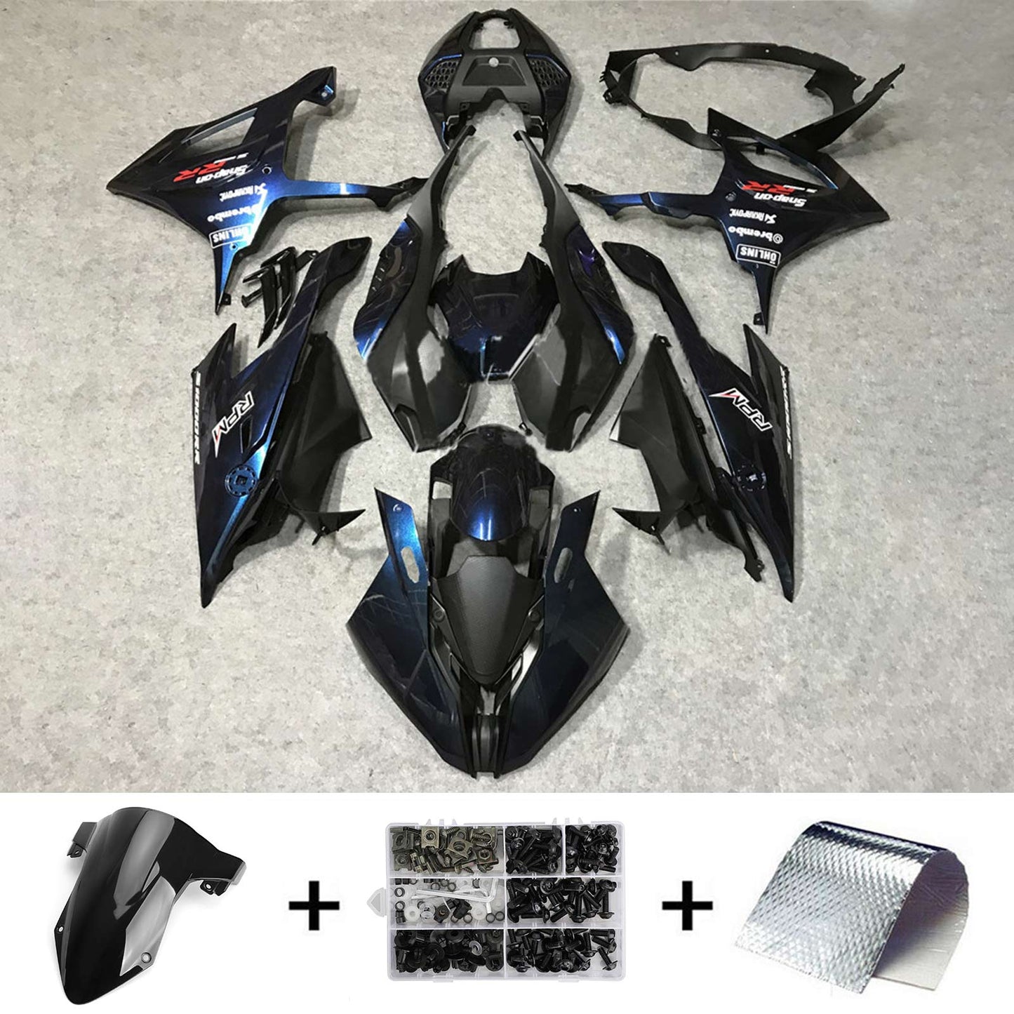 Amotopart 2019-2022 BMW S1000RR/M1000RR kit di corse blu scuro nero