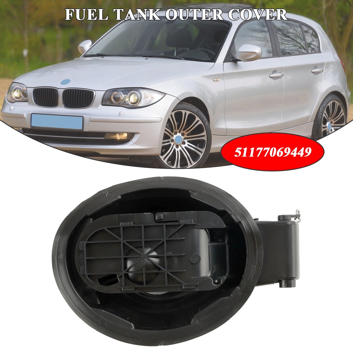 51177069449 Coperchio della cerniera della patta del serbatoio del serbatoio di riempimento Per BMW Serie 1 E81 E87