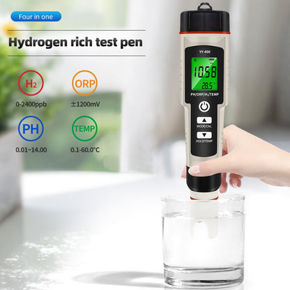 Penna per test portatile 4 in 1 ricca di idrogeno Tester per misuratore di qualità dell'acqua PH/ORP/TEMP
