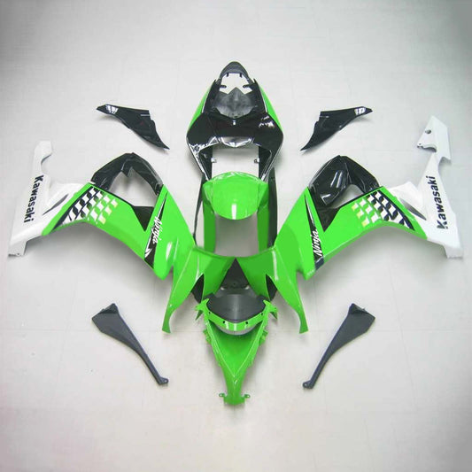 Amotopart Kawasaki ZX10R 2008-2010 kit di carenatura bianca verde