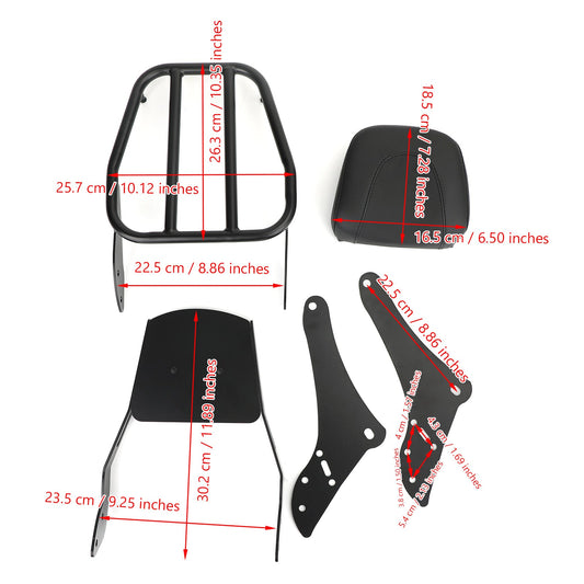 Schienale Sissy Bar Passeggero Portapacchi per Honda REBEL CMX300 CMX500 2017-2025 Generico
