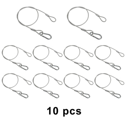 1/5/10Pcs 26.4"Cavo di sicurezza di sicurezza in filo di acciaio per luce da palcoscenico con morsetto Par Light
