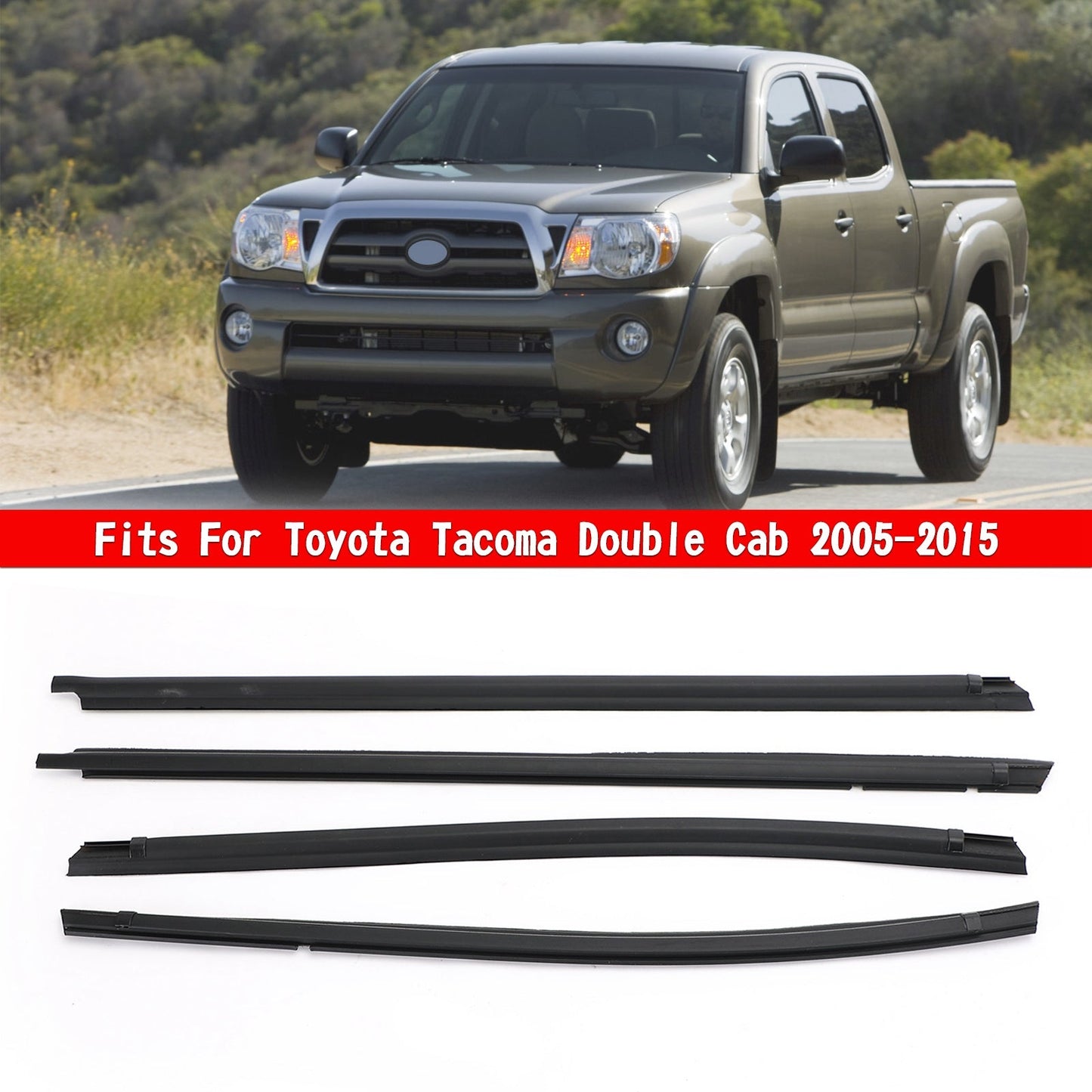 Auto Fuori Finestra Weatherstrip Guarnizione Cintura Stampaggio Per Tacoma Double Cab 05-2015 Generico