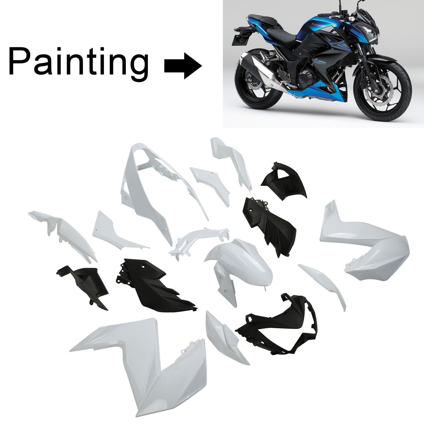 Kit carenatura Kawasaki Z250 Z300 2015-2016