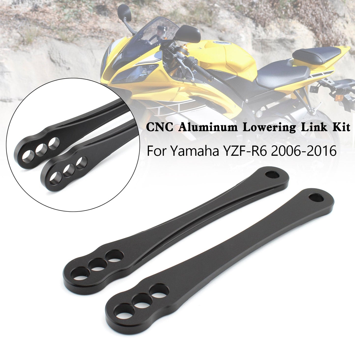 Yamaha YZF-R6 YZF R6 2006-2016 Kit collegamento di abbassamento in alluminio CNC