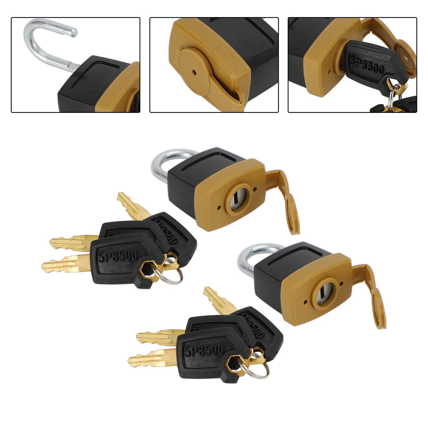 2 set lucchetto lucchetto con 6 nuove chiavi per Caterpillar (CAT) 5P8500 246-2641