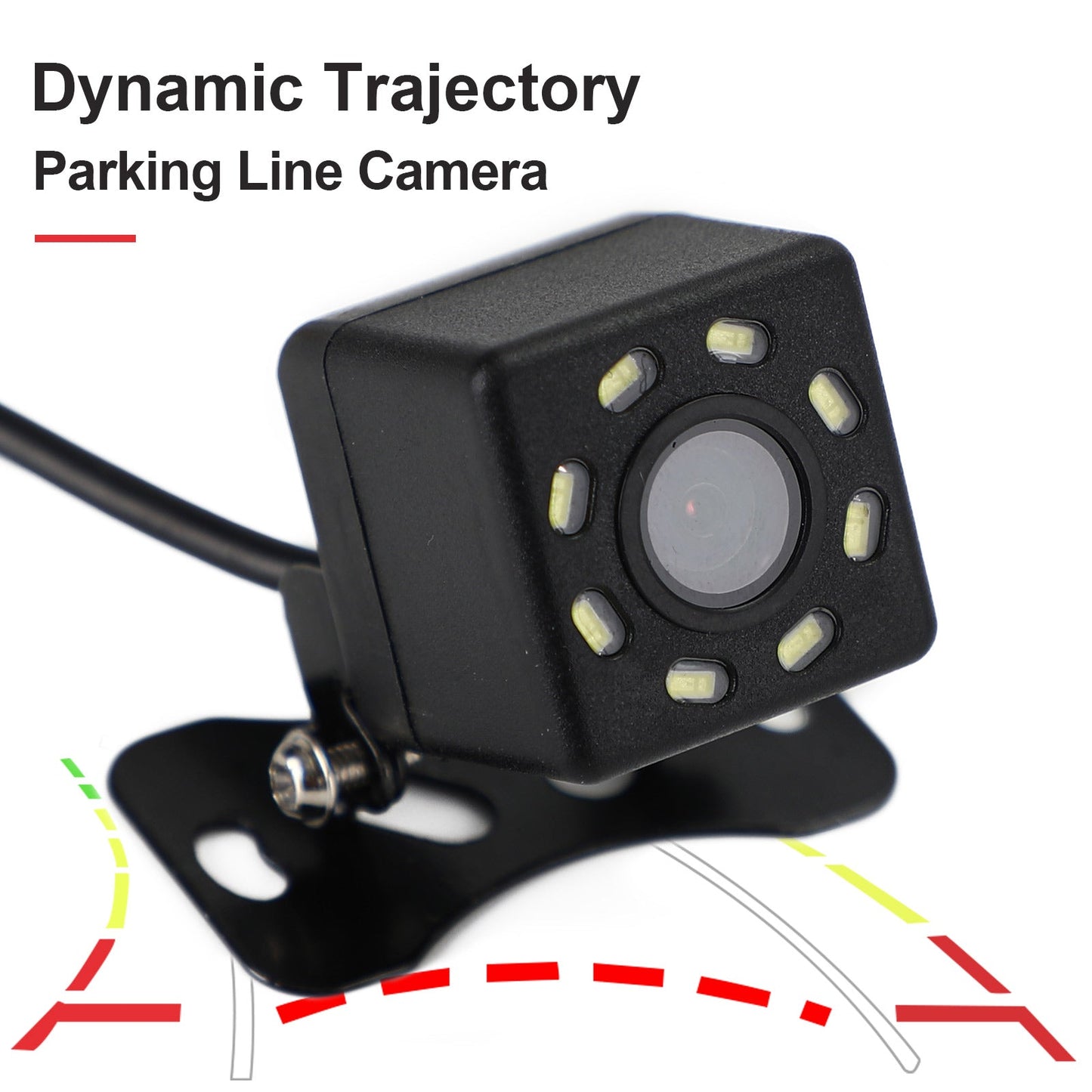 Dynamic Trajectory Parking Line Truck Car Reverse Backup Camera 8LED Night View