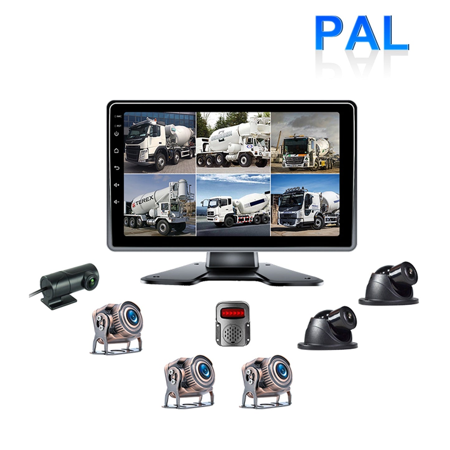 Versione touch IPS da 10,1 pollici 1024*600 con BSD per camion camper + 4 telecamere di backup