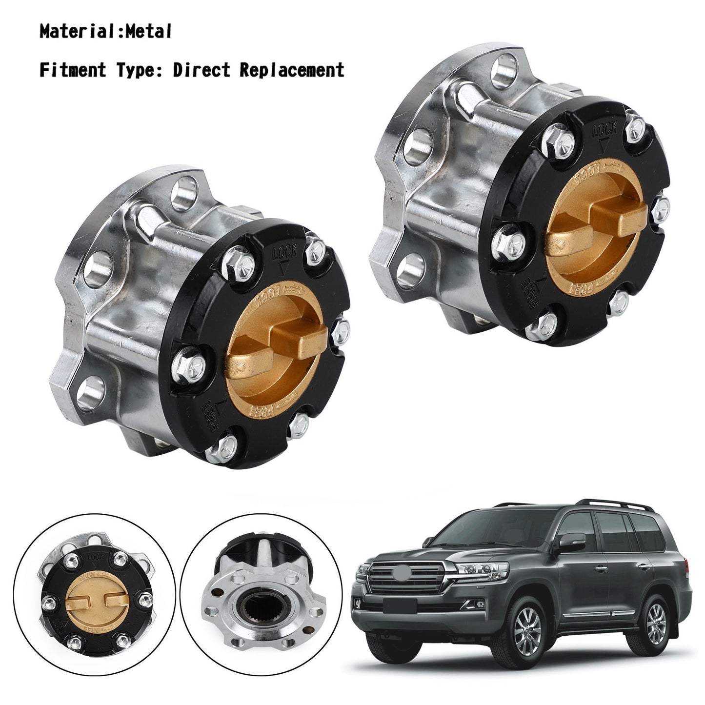 2x mozzo ruota libera 43530-60130 per Toyota Landcruiser 75 76 78 79 105 serie generico