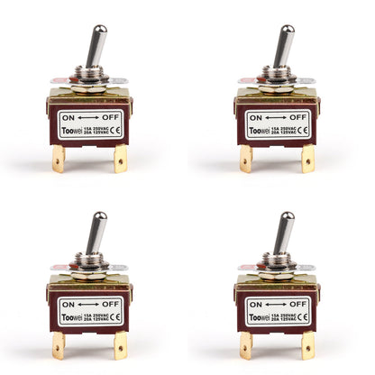 4 pezzi 2 terminali 4 pin ON-OFF 15A 250 V interruttore a levetta avvio DPST grado industriale