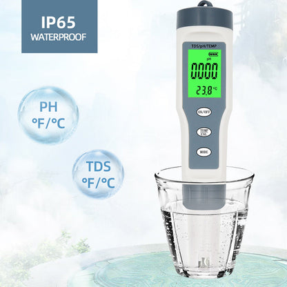 3 in 1 Digital PH TDS TEMP Strumento per tester per tester per misuratore di qualità dell&#39;acqua impermeabile