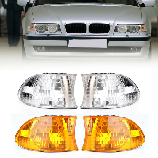 1999-2001 BMW Serie 7 E38 Luci d&#39;angolo Coppia di luci di parcheggio Bianco Ambra