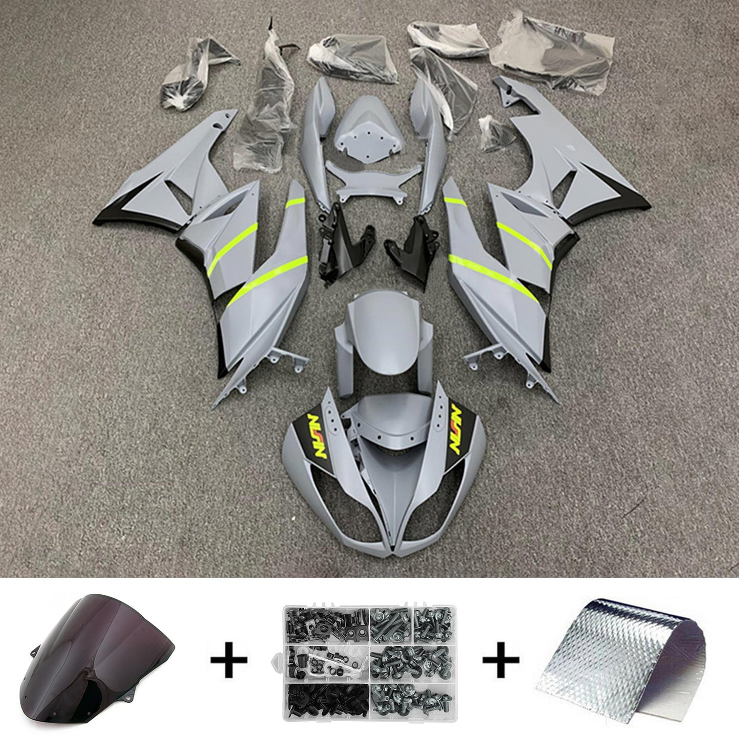 Amotopart Kawasaki ZX6R 636 2009-2012 Kit carena Carrozzeria Plastica ABS