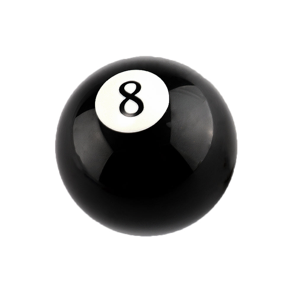 Pomello del cambio rotondo nero universale n. 8 con sfera da biliardo con 3 adattatori