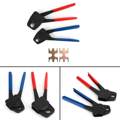 2 Pex Crimper 1/2" e 3/4" Plumbing Crimping Gonogo Set Angle Gauge Tools Combo