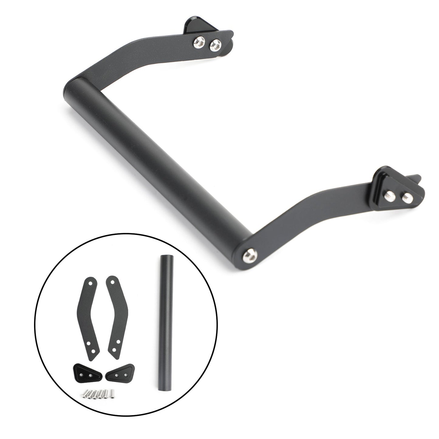 Supporto per smartphone/GPS per montaggio su staffa per parabrezza nero per Kawasaki Versys650 15-19 Generico