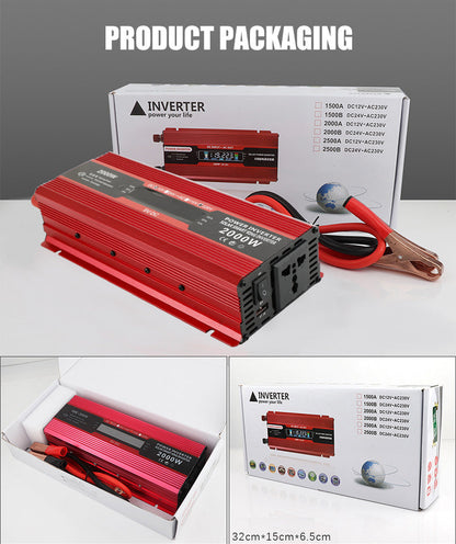 Convertitore di alimentazione per auto Convertitore DC 12V a AC 220V LCD 2000W Display LED trasformatore