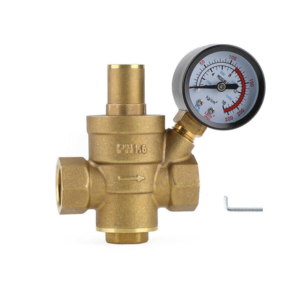 DN15 Riduttore Regolatore Pressione Acqua Regolabile 1/2" In Ottone Con Misuratore Generico