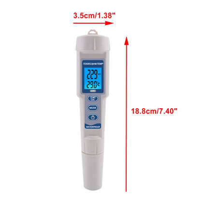 4In1 PH/TDS/EC/Misuratore di temperatura Strumento di test del tester del monitor della qualità dell'acqua digitale