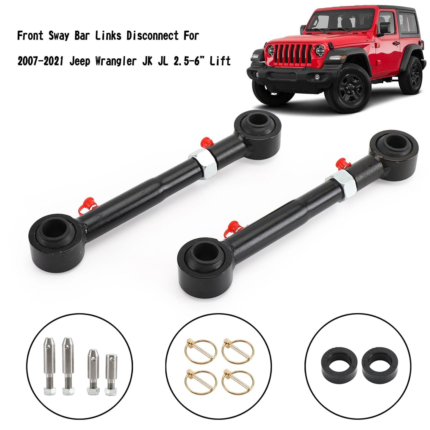 2007-2021 Jeep Wrangler JK JL 2.5-6” Collegamenti barra antirollio anteriore di sollevamento Scollegamento generico