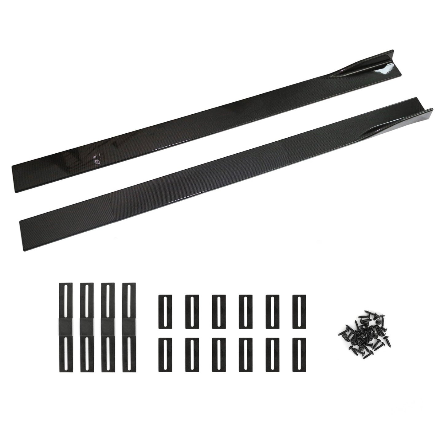 78.7" Universal Side Skirt Extensions Rocker Panel Splitter Lip Fibra di carbonio Generico