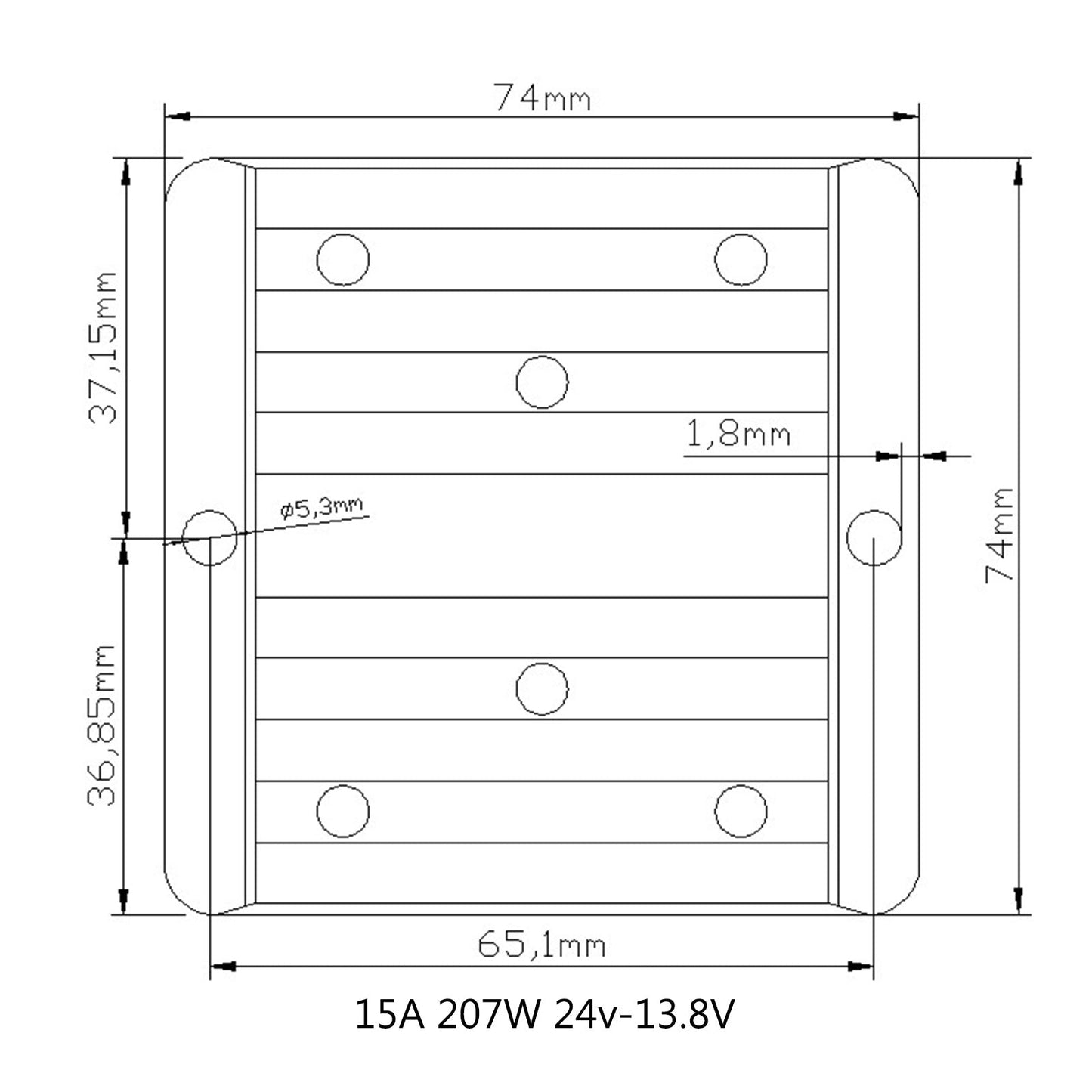 Regolatore di riduzione della tensione del convertitore CC-CC da 24 V 15 A a 13,8 V CC-CC 207 W
