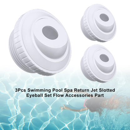 3 pezzi piscina spa getto di ritorno scanalato bulbo oculare set accessori flusso parte