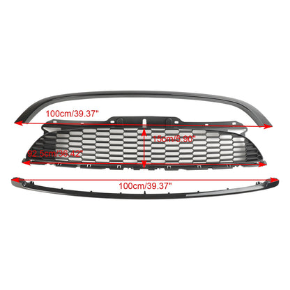 MINI R55 Cooper S e JCW 5 porte Estate 2008-2014 3 pezzi Griglia anteriore nera lucida