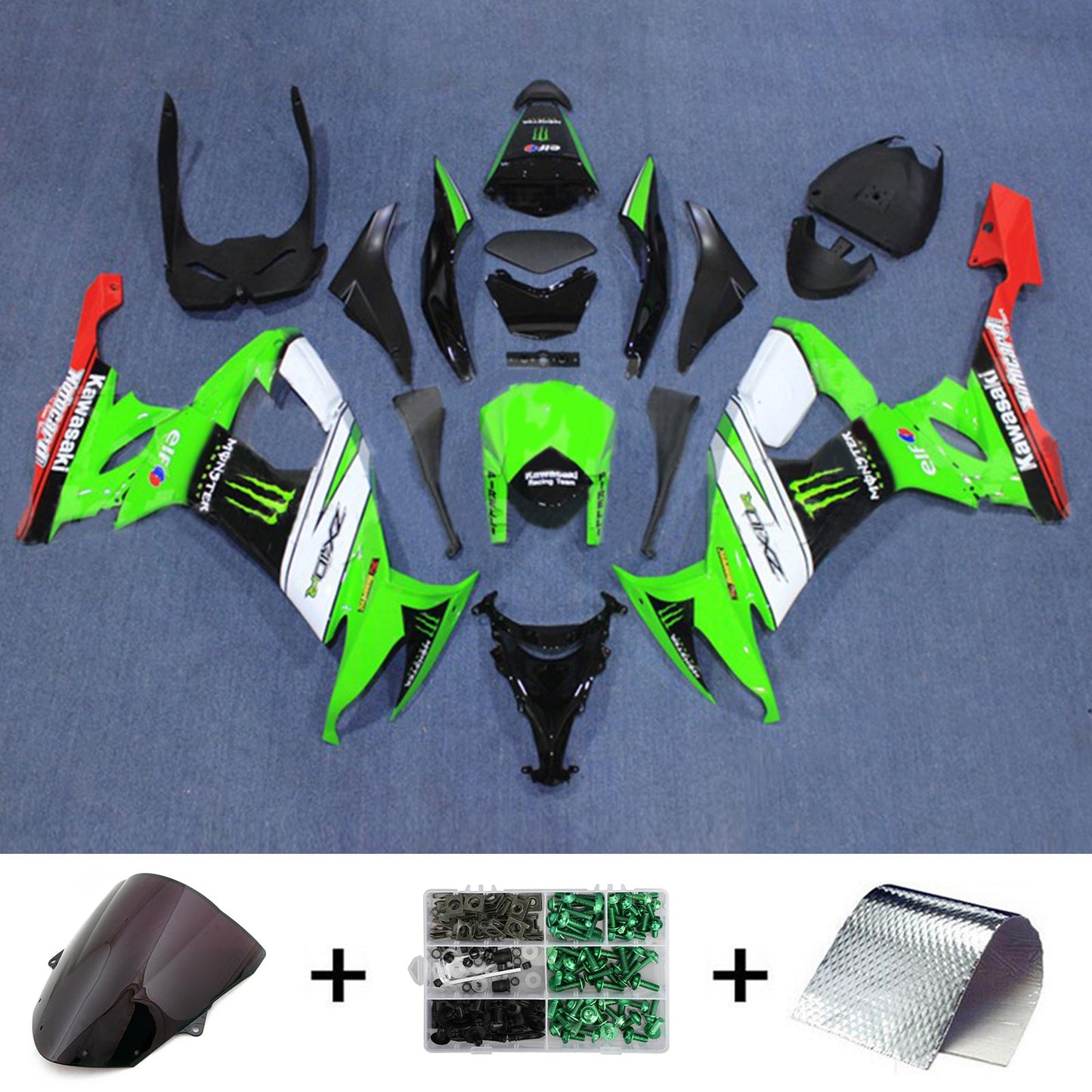 Amotopart Kawasaki ZX10R 2008-2010 Kit carena Carrozzeria Plastica ABS