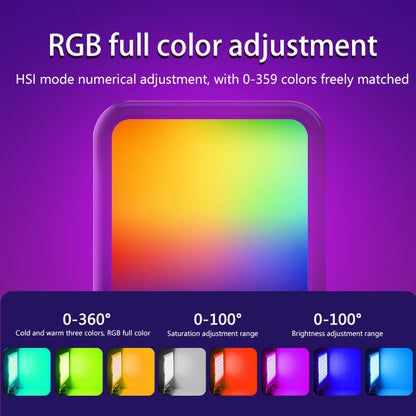 Pocket RGB Full Colour 3000-9000K LED Video Light Photography Fill Lamp VLog