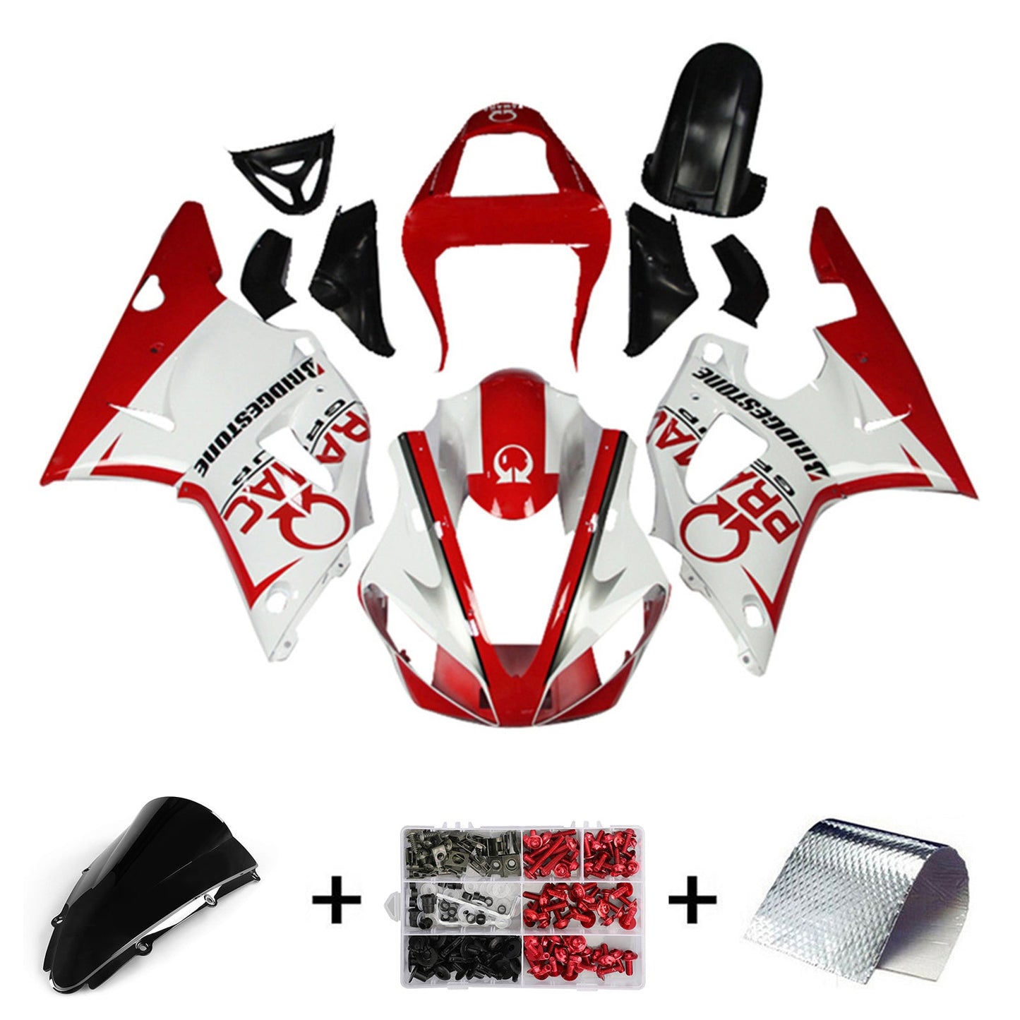 Amotopart Yamaha YZF 1000 R1 2000-2001 Kit Carena Carrozzeria Plastica ABS
