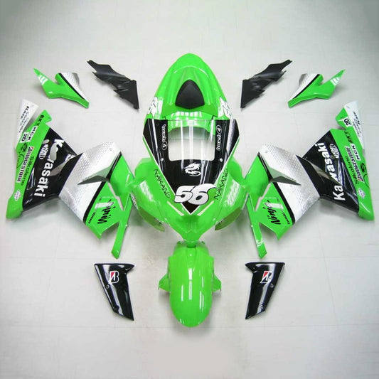 Amotopart Kawasaki 2004-2005 ZX10R Green No. 56 Kit di spostamento