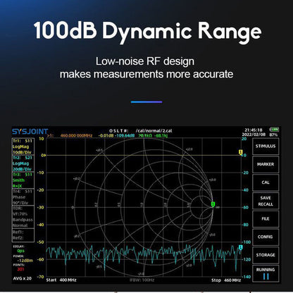 SV4401A 50KHz-4.4GHz Vector Network Vector Analyzer 100Db NanoVNA dinamico