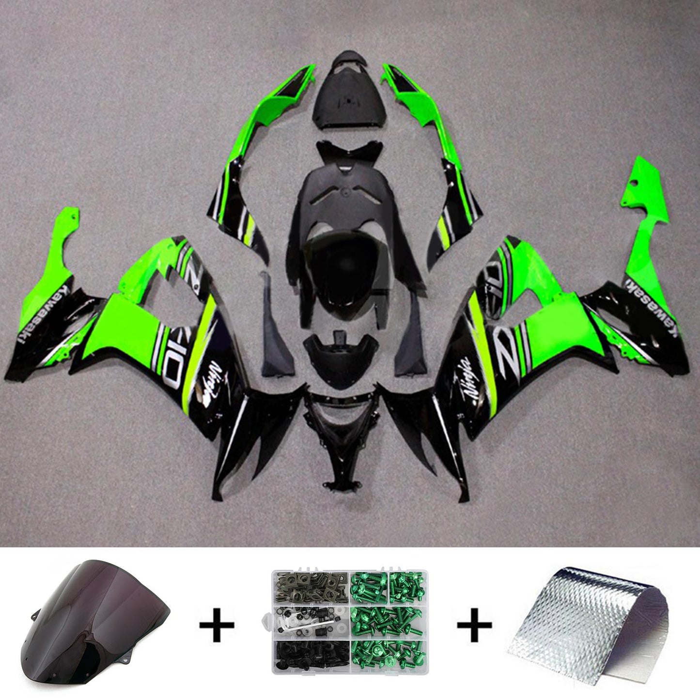 Amotopart Kawasaki ZX10R 2008-2010 Kit carena Carrozzeria Plastica ABS