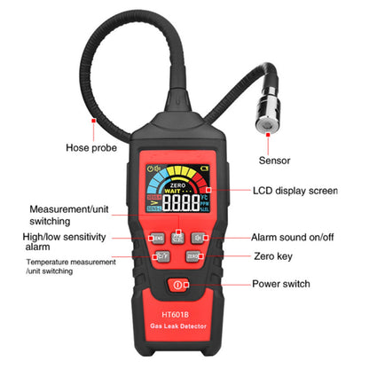 Rilevatore di fughe di gas Rilevatore di gas combustibile portatile Tester LCD Perdite visive