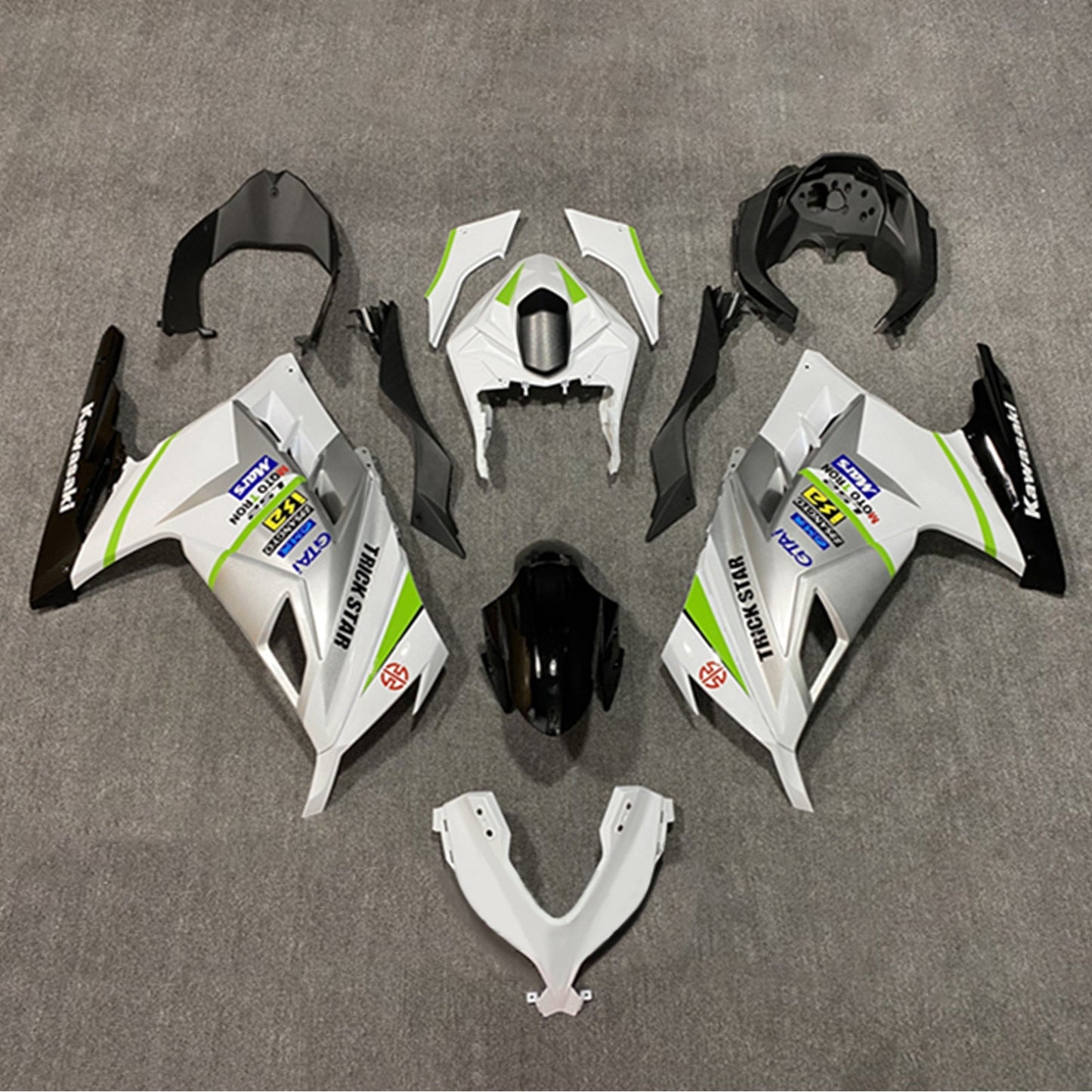 Amotopart Kawasaki EX300/Ninja300 2013-2017 Kit carena Carrozzeria Plastica ABS