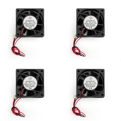 Ventola di raffreddamento senza spazzole CC 4 pezzi 12V 0.15A 6025s 60x60x25mm Ventola per computer CUP a 2 pin