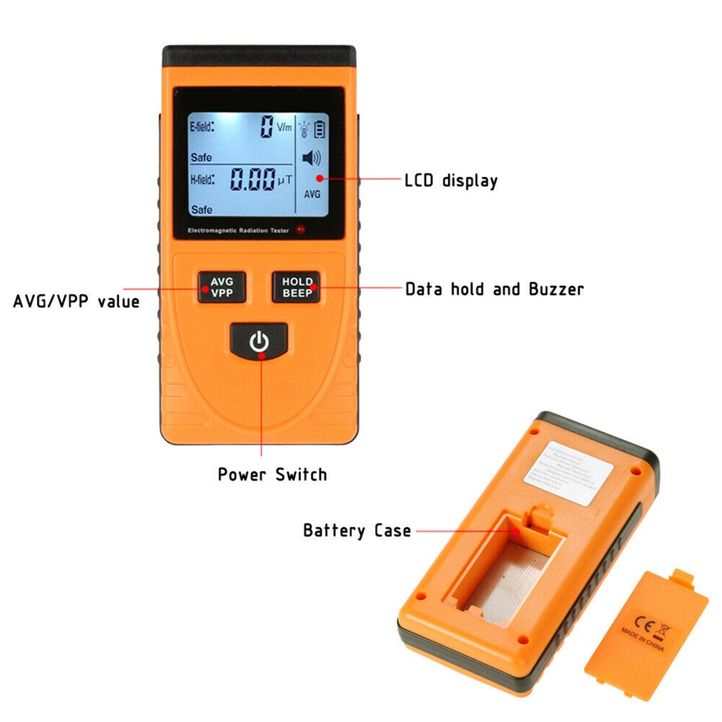 Tester per dosimetro misuratore EMF con rilevatore di radiazioni di campo elettromagnetico LCD digitale
